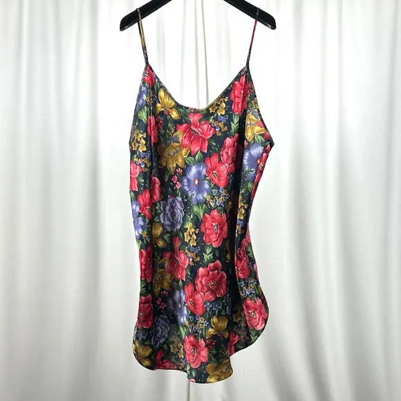 Vintage 90s Floral Slip Dress Linda for Eaton Spaghetti Straps - Picture 3 of 13